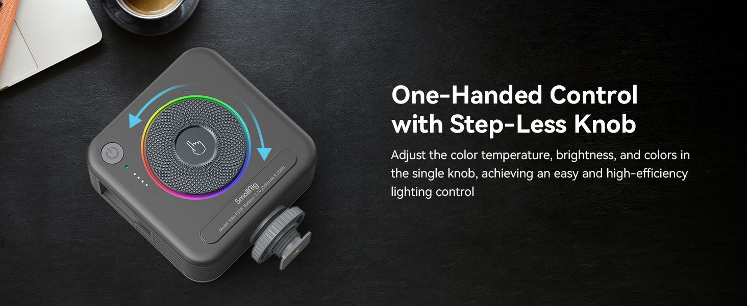 SmallRig P108 RGB Video Light,Portable LED Camera Lights 360° Full Color