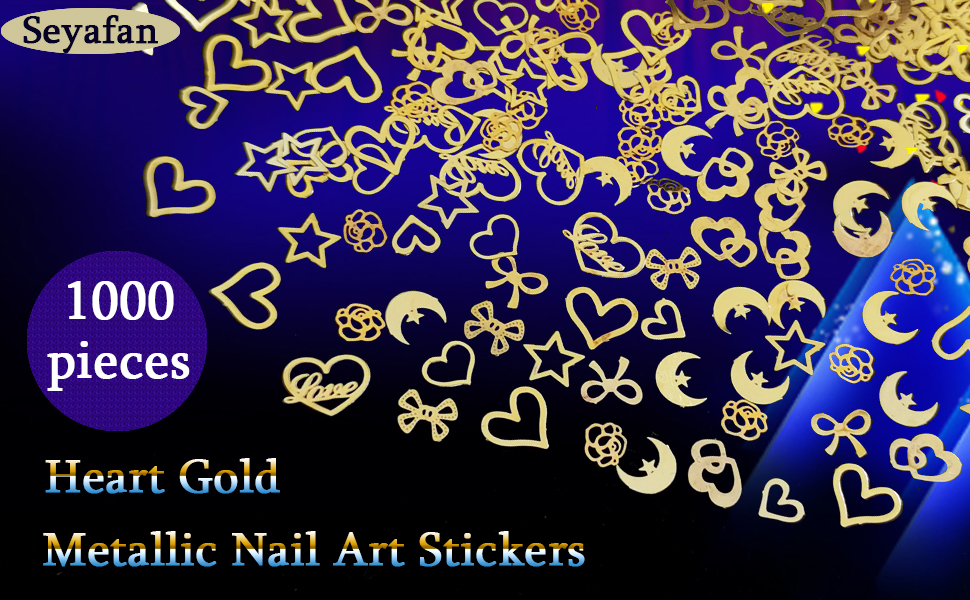 gold metallic nail stickers