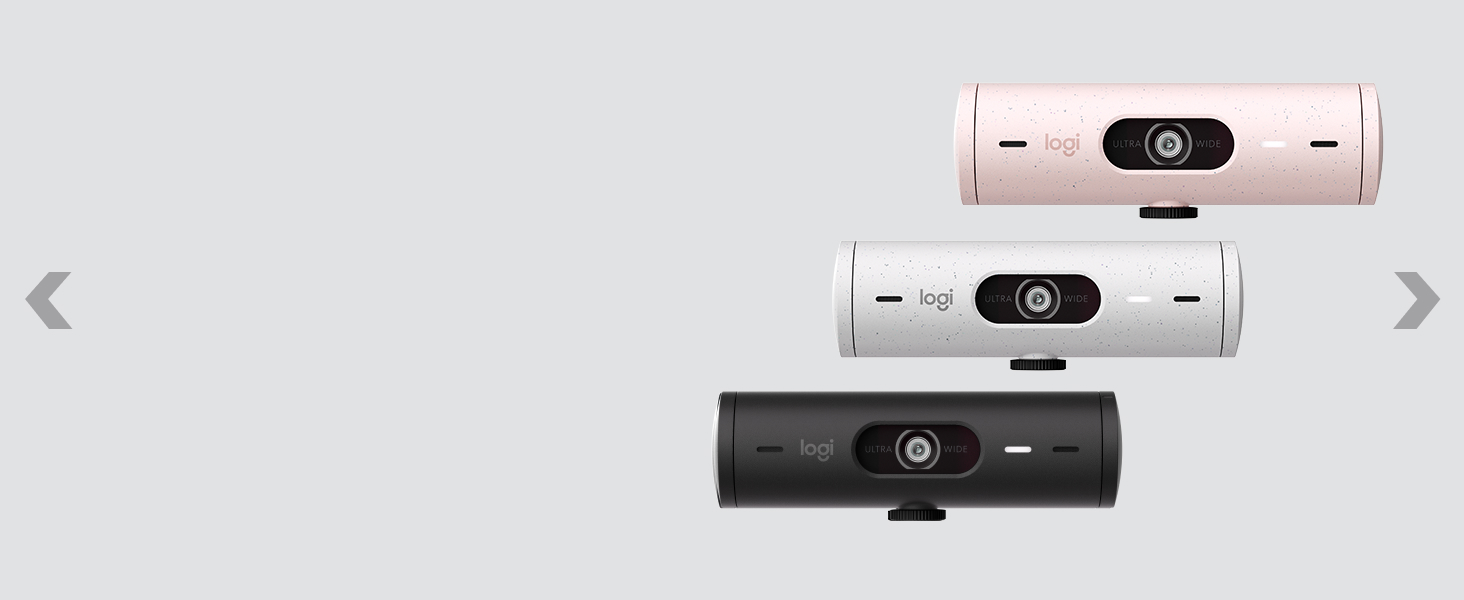 Brio 500 webcam in rose, off-white and graphite