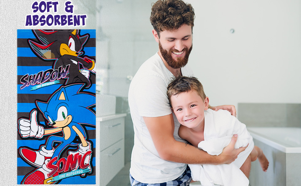 Sonic The Hedgehog Beach Towel for Kids Teens Soft