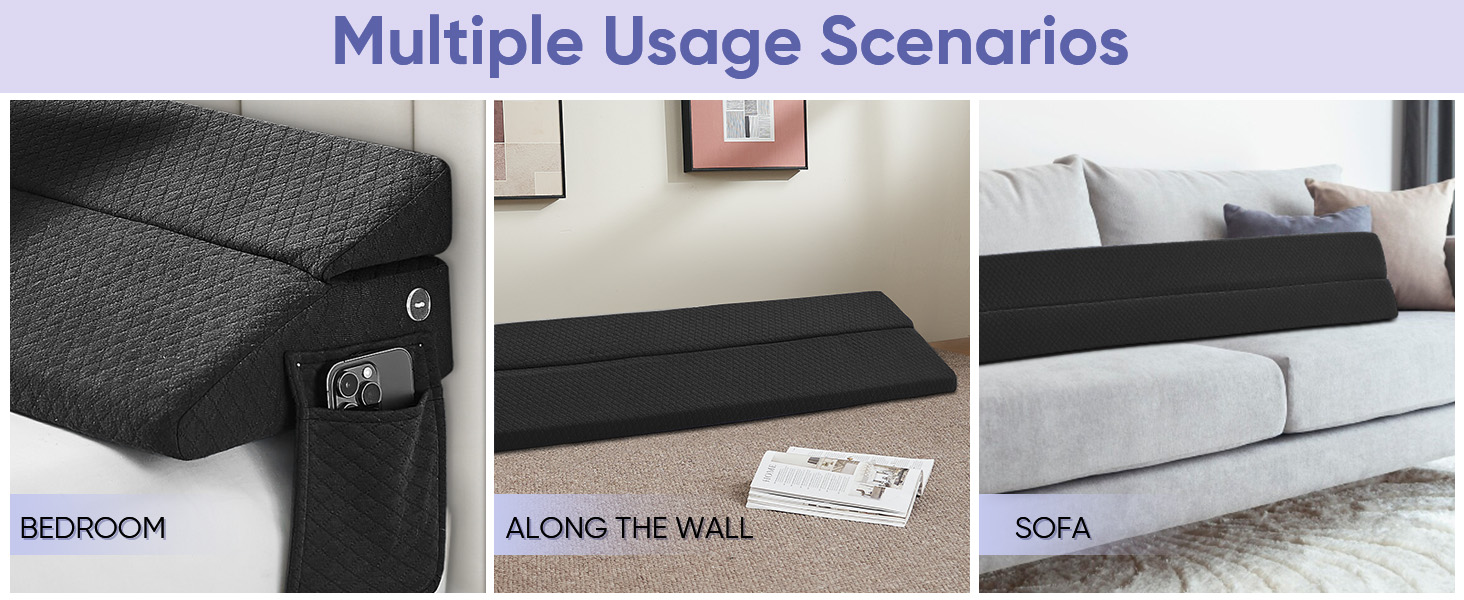 RUJIPO Bed Wedge Pillow for Headboard Wedge Pillow