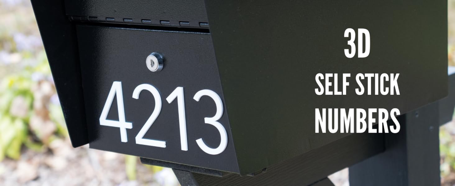 Discovered Designs Mailbox Number (White 4" Number, 1