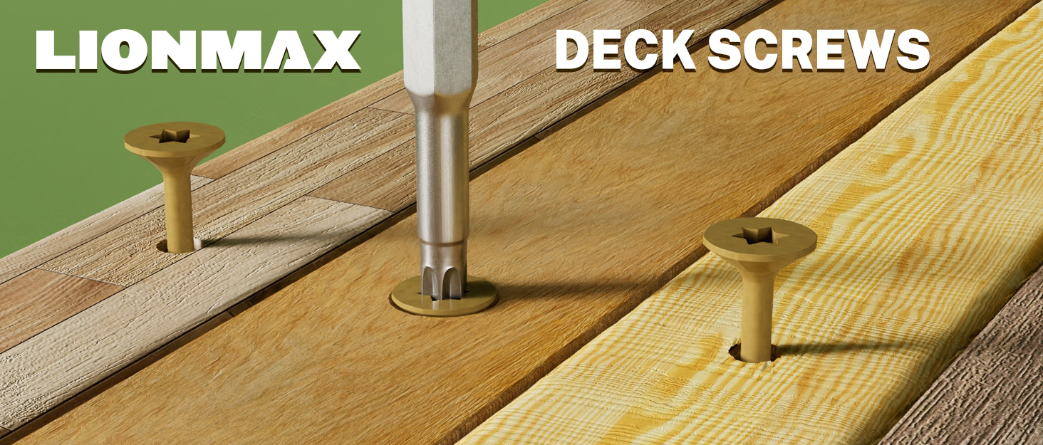 LIONMAX Deck Screws for Exterior Wood Projects