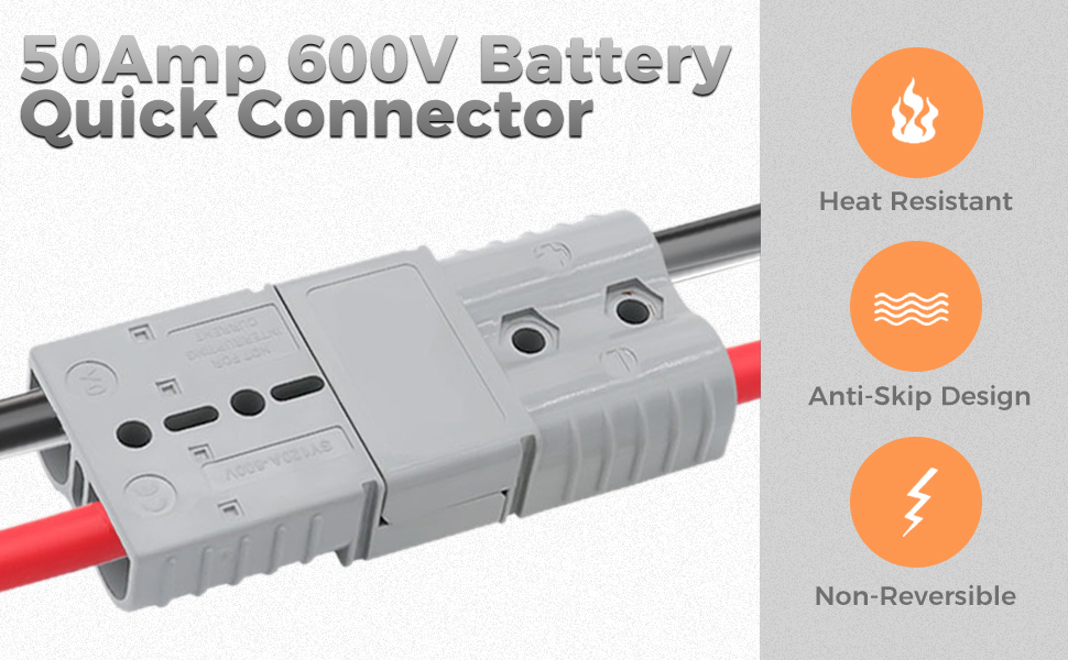 10X Battery Anderson Connector 50Amp 600V Battery Quick Connectors