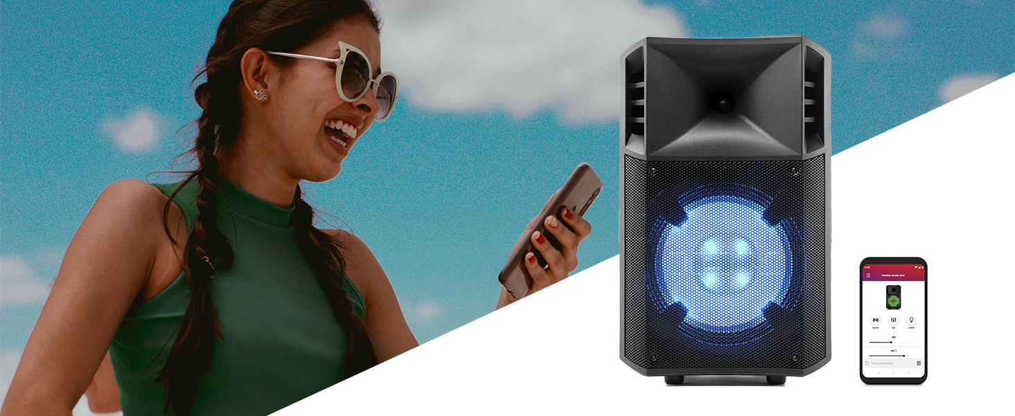 ION Audio Power Glow 300Watt BluetoothLautsprecher mit Karaoke