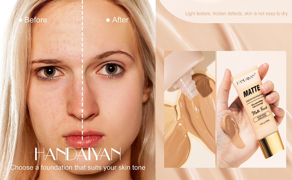 Concealer Matte Liquid Foundation Full Coverage,Liquid