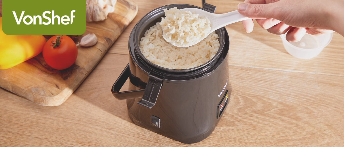 VonShef Small Rice Cooker 0.3L Electric Rice Steamer for 2 with Keep