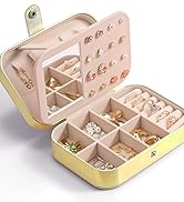 LAMU Travel Jewelry Box for Girls,Iridescent Earring Organizer for Women, Small Jewelry Case for ...