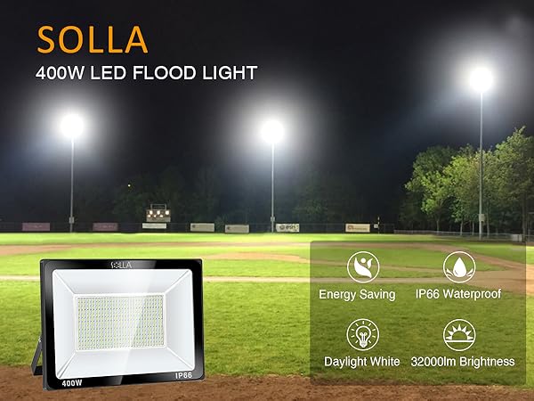 SUKITEN LED投光器 400W 6500K IP66 400W LED Stadium Flood Light Outdoor, 2140W Equivalent