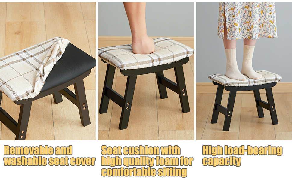 Foot Stool,Ottoman Foot Rest,Bamboo Foot Stool Under Desk