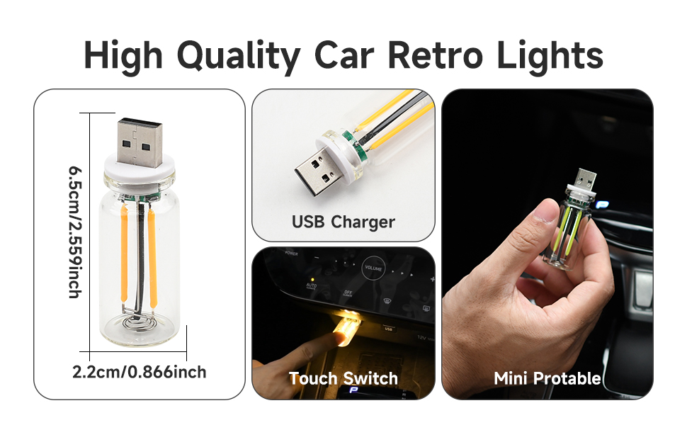 Car USb Night Light Touch Dimmable Led Filament Lamp,Car Usb Night Light ,Retro Car Lamp