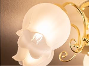 アメリカ製 シャンデリア☆ゴールドフレーム ミルクガラス LED10W×５灯 COMPLEX 1950'S MILK GLASS BALL EIGHT ARM CHANDELIER