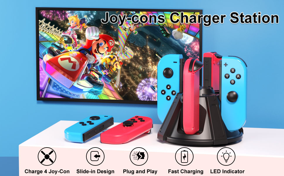 Charging Dock Compatible with Nintendo Switch Joycons & OLED Model,Joy Cons Charger