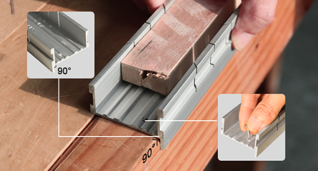 Extended lip and side with 90 degree angle design.