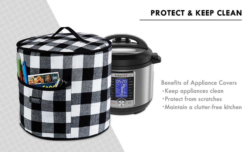 BAGSPRITE Dust Cover Compatible with Instant Pot 6 Quart