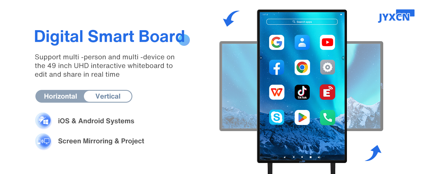 Smart Board, 49" Digital Whiteboard, Electronic Smartboard for Classroom Office