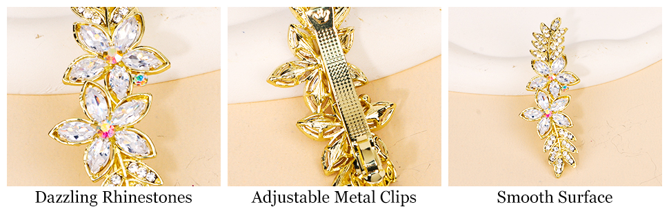 Rhinestone hair clips hair barrettes for women pearl hair claw clips bridal hair accessories