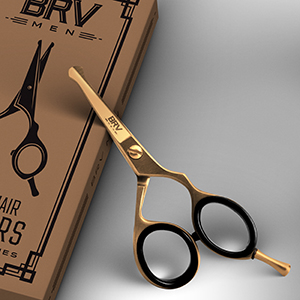 brv men stainless steel slant precision scissors sharp ear nose hair blunt rounded