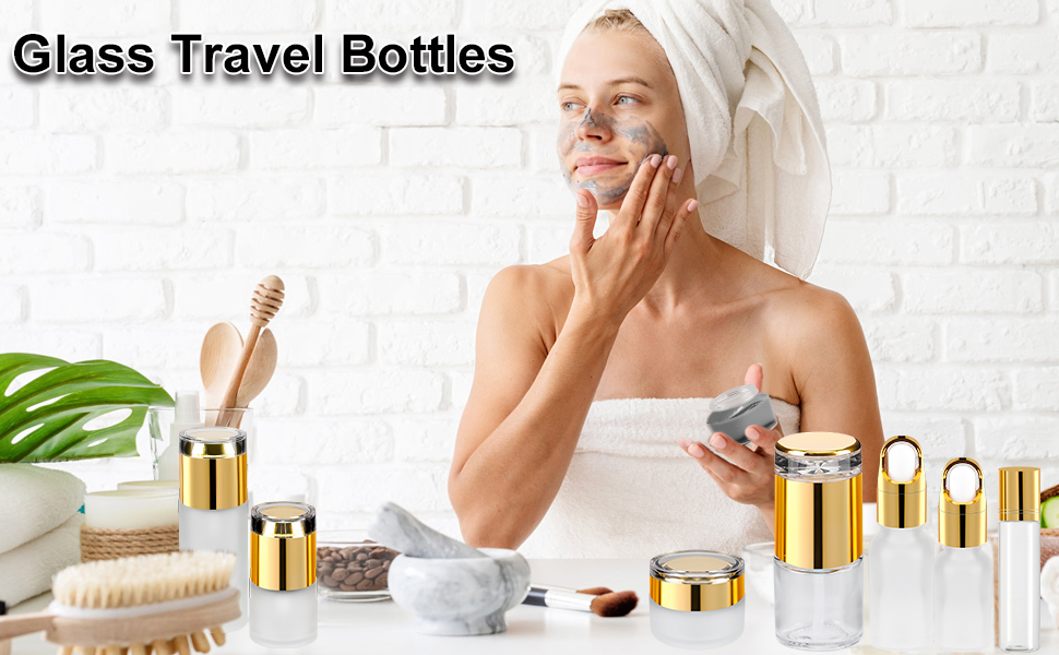 TSA Approved Glass Travel Skincare Containers
