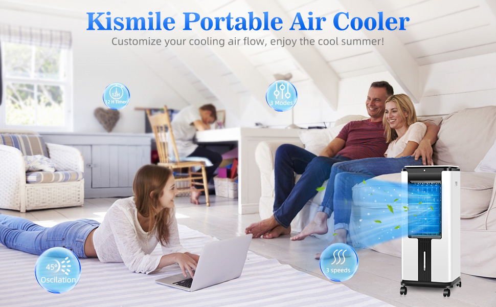 Kismile Portable Air Conditioner, Electric Air Cooler with