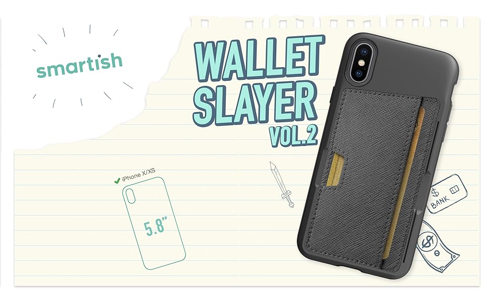 Smartish iPhone X/XS Wallet Case Wallet Slayer Vol. 2 [Slim