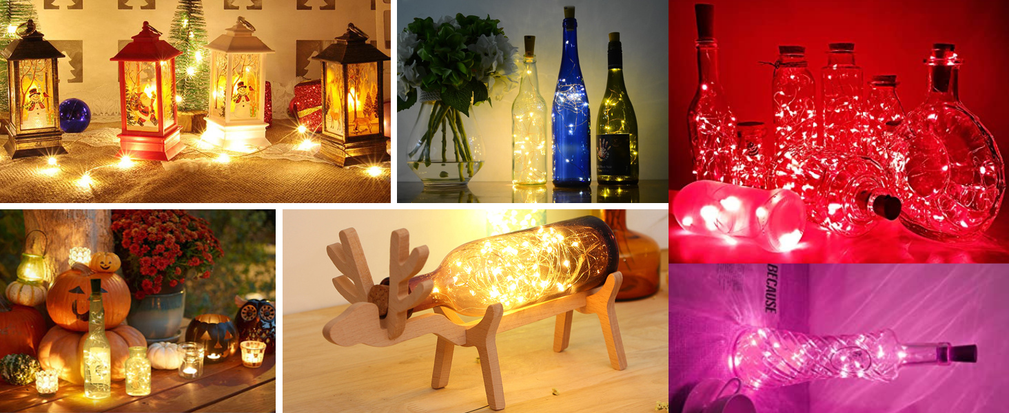 RICE STRING LIGHTS (5 PIS) 2 multicolor bottle cork