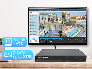 poe nvr for security camera system 24/7 recording back-up free