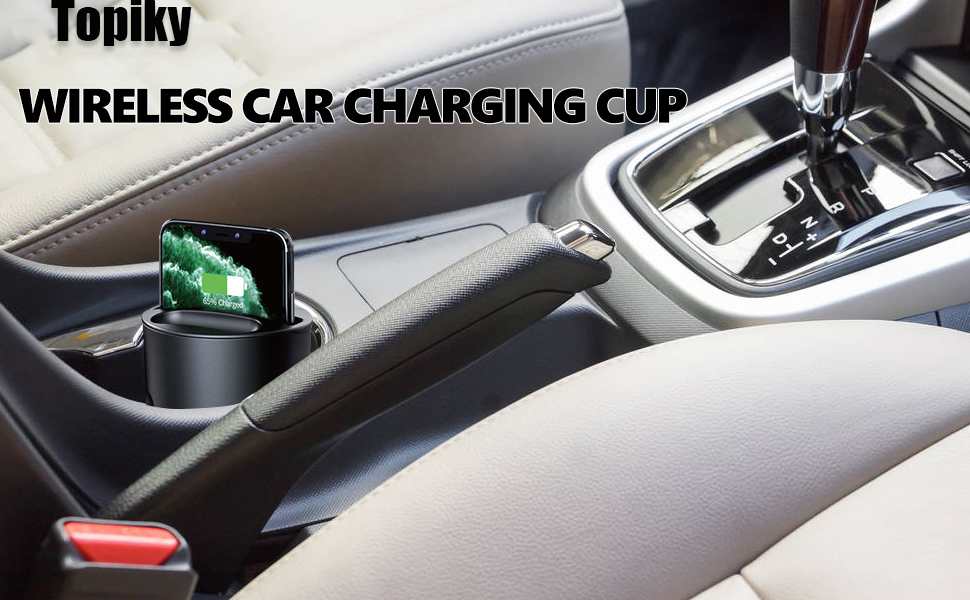 Topiky Car Wireless Charger Cup Holder, Cell Phone Holder Car Charger