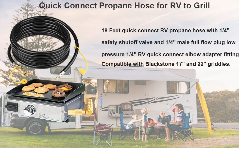 18FT RV Quick Connect Propane Hose, Quick Connect Propane