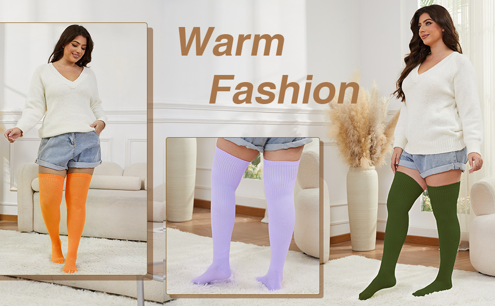 plus size thigh high socks