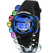 Juboos Kids Watch Digital for Boys Girls 5-12, 3ATM Waterproof LED Colorful Lights Sport Children...