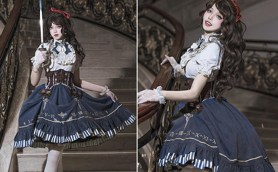 Amazon.co.jp: [ボズとガルヤ] ミリタリー ロリータ ワンピース