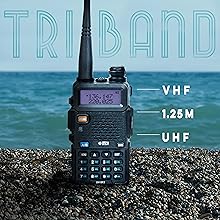 BTECH UV-5X3 Tri-Band Radio: High-Power Amateur Handheld with USB-C Charging - VHF, 1.25M, UHF - Customizable Features - Comprehensive Accessory Bundle Included 12 Unmatched Tri-Band Versatility