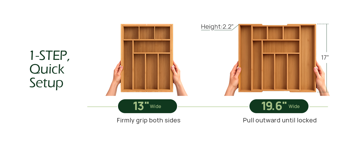 Bamboo Kitchen Drawer Organizer