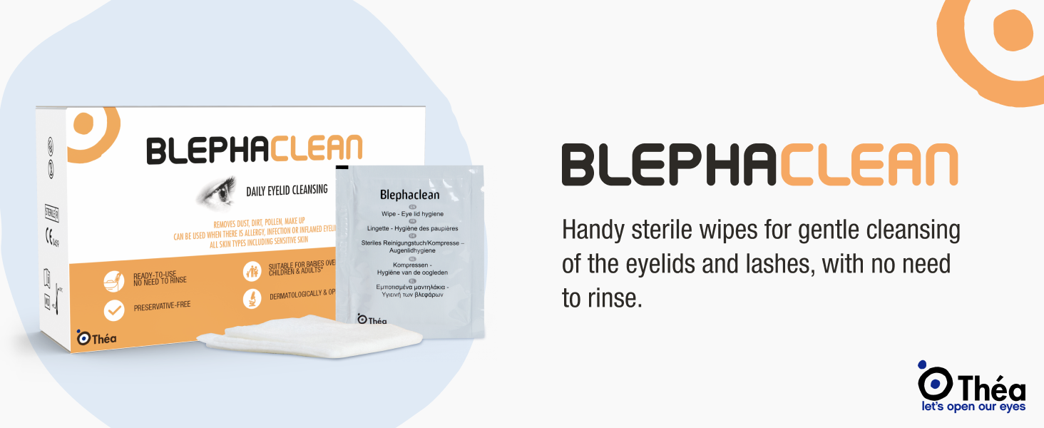 20 Blephaclean Daily Eyelid Wipes Gentle Cleansing for Blepharitis