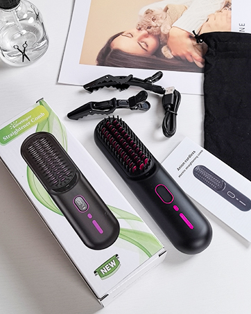 Amazon.com : Cordless Hair Straightener Brush with 200