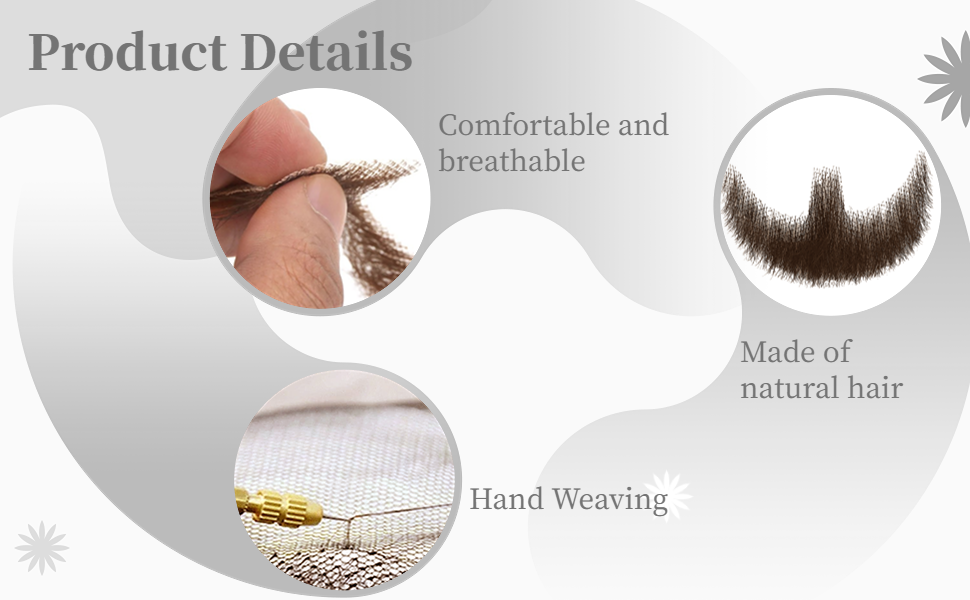 Human Hair Fake Mustache