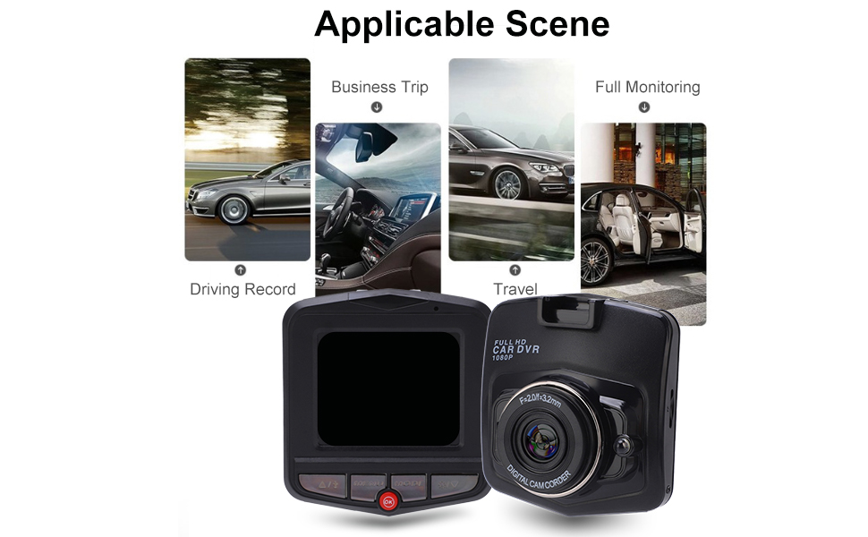Front and Rear Dash Cam, Car 1080P Dual Dash DVR Dashboard Camera with