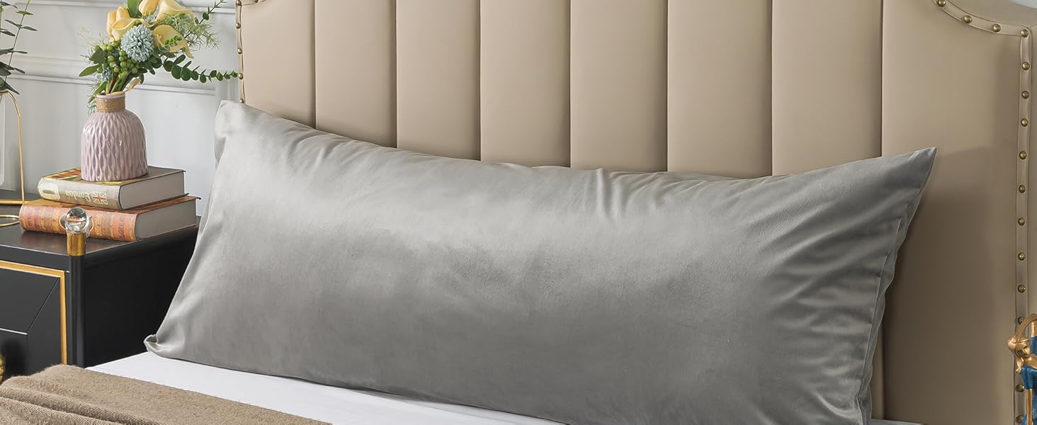 H HOUSEHOLD 1 Pack Velvet Body Pillow Cover, Soft and Cozy