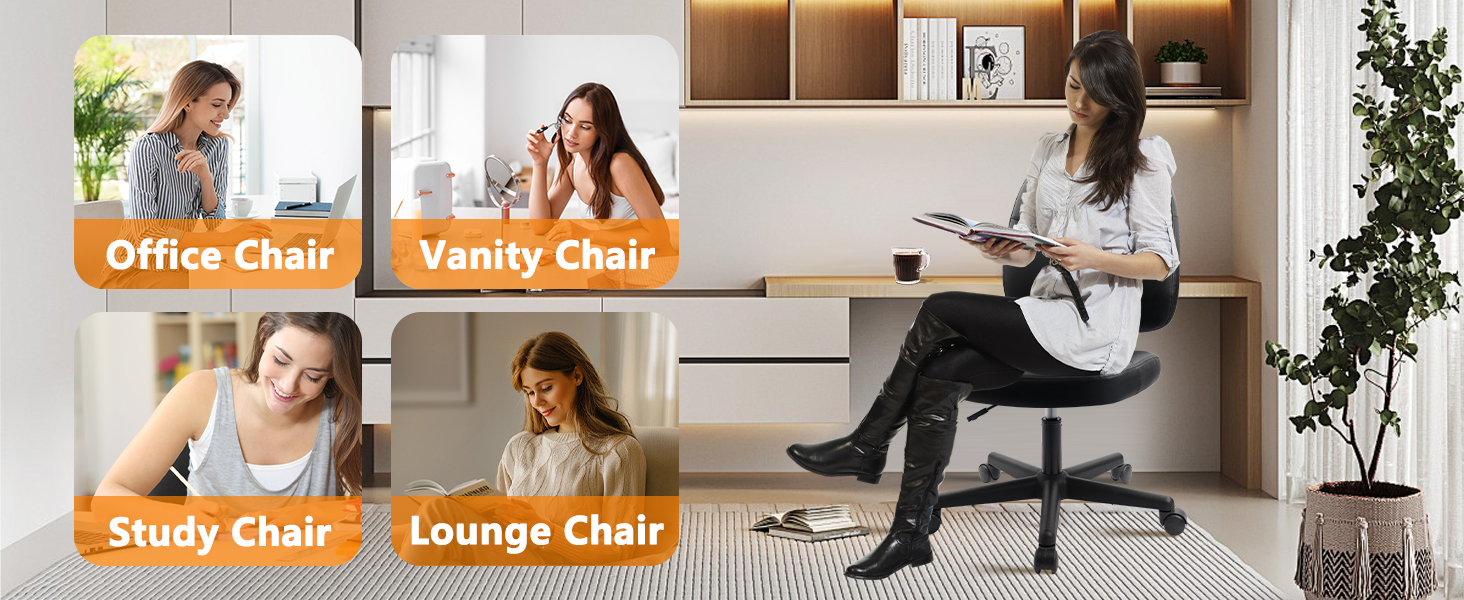 black armless executive chairs