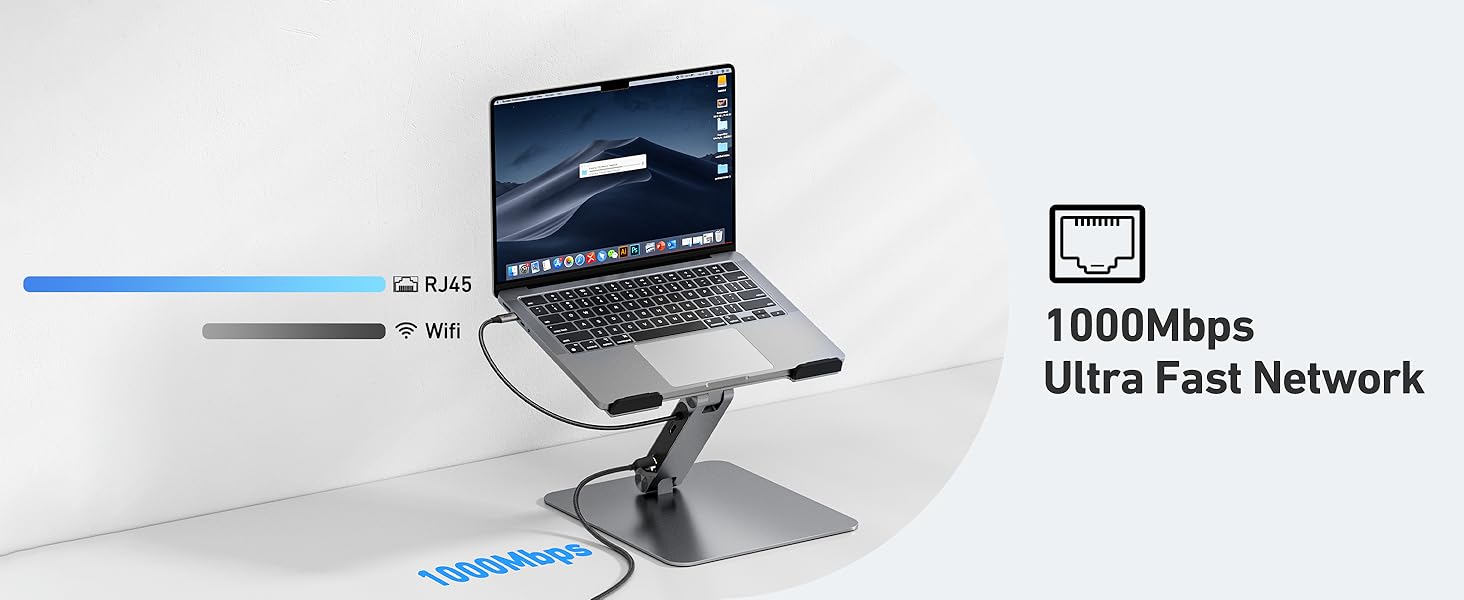 BENFEI Laptop Stand with USB C 6in1 Docking Station