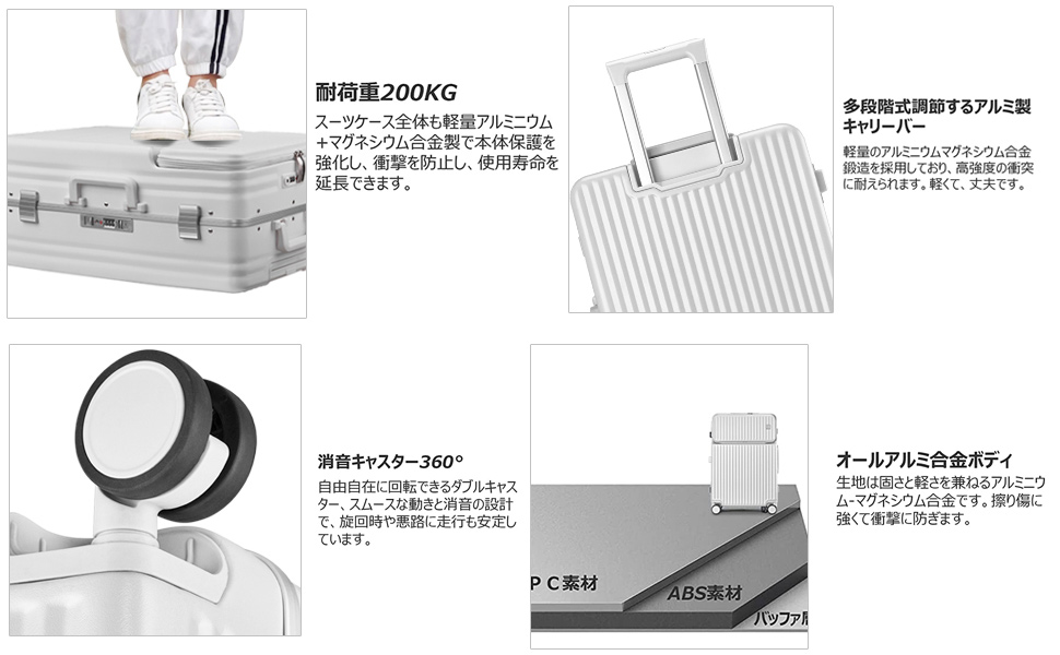 ゴールドアルミニウム キャリーケース　カメラケース Amazon.co.jp: [SnooII] アルミフレームキャリーケース 機内