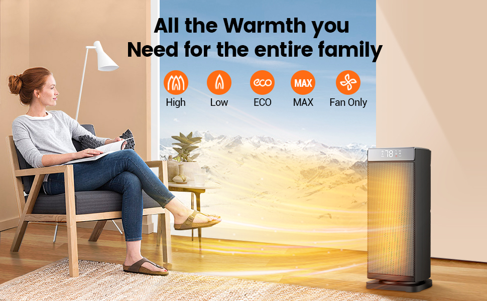 Sunnote Space Heater for Indoor Use, 1500W 2s Fast Heating