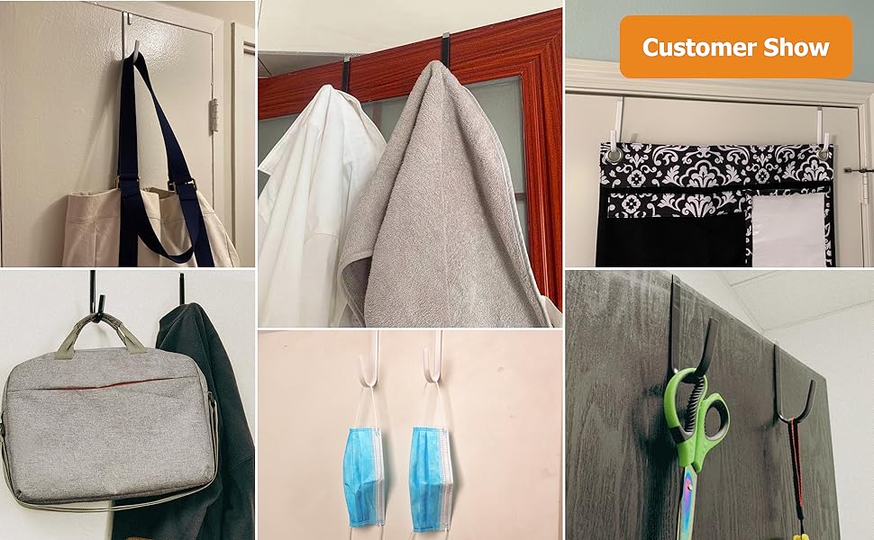 Damita Over The Door Hooks Black 4 Pack Over The Door Towel Hanger for