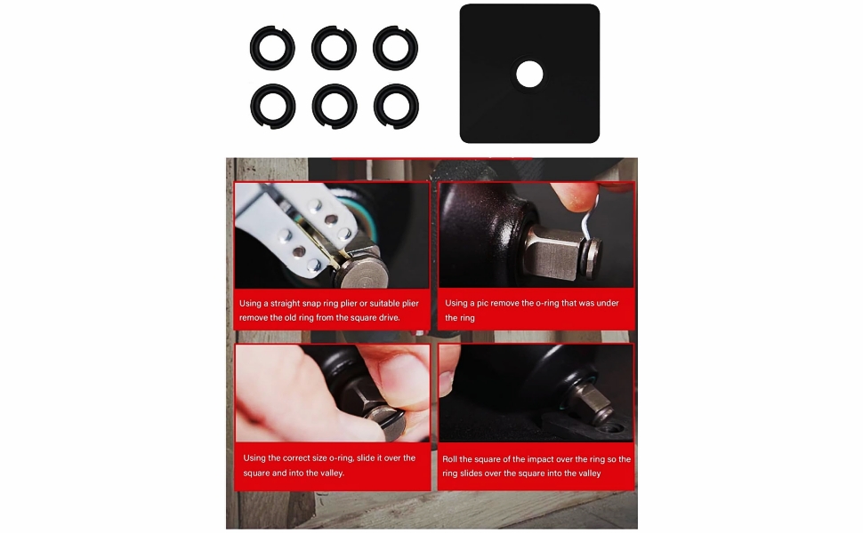 ZLLITONS (6 Sets 3/8" Retaining Ring Clip with ORing for Milwaukee Electric/Pneumatic Type