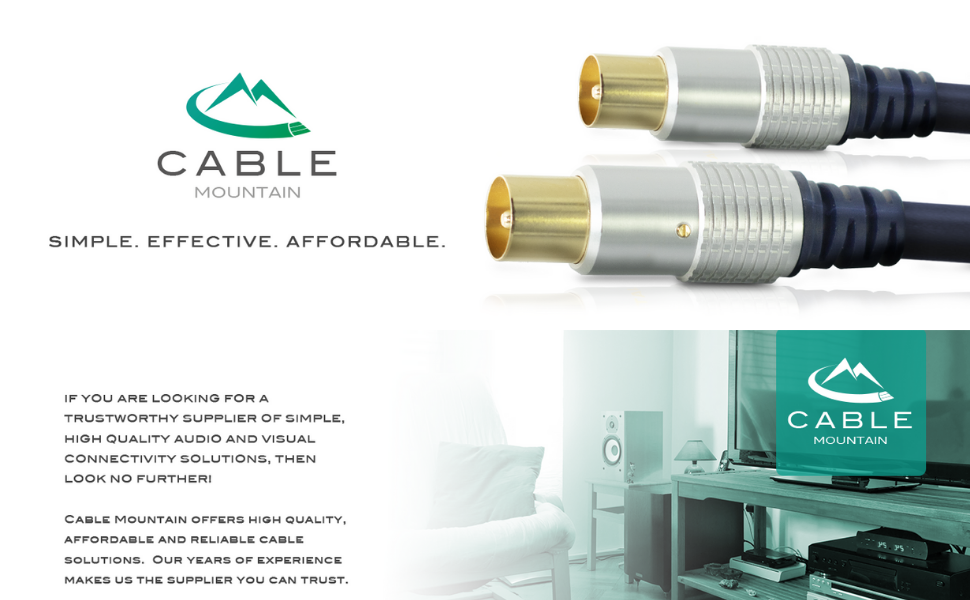 Male to Male TV Aerial Cable 2m Tv Cable with Gold Plated Plugs Plug