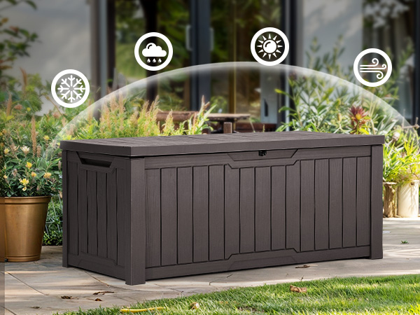 Amazon.com : YITAHOME 120 Gallon Resin Deck Box, Weather