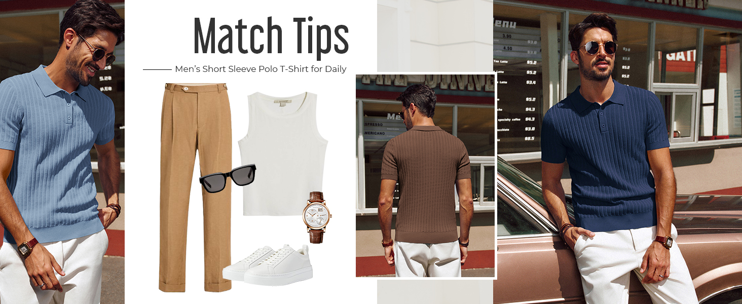 mens short sleeve polo t shirts summer casual golf polo shirts textured knitted polos old money