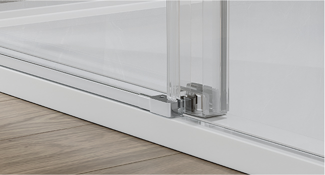 DELAVIN 56-60.in W x 75.in H Frameless Shower Door, Water