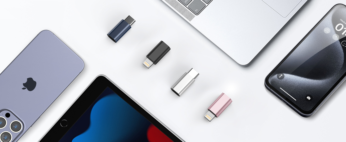 NZGEY 4 Pack for Lightning to USB C Adapter [27W PD Fast